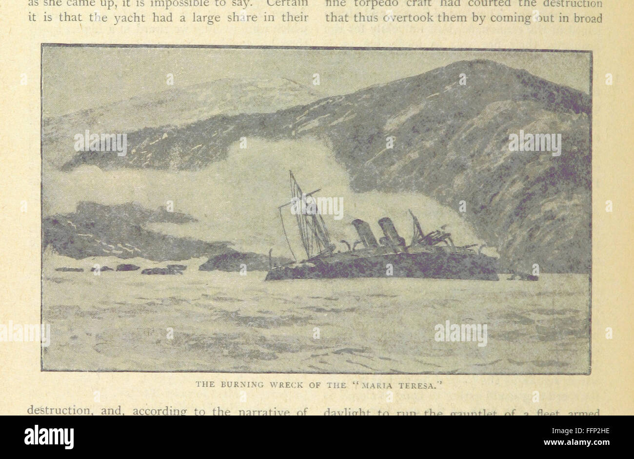 Dieses Vintage-Buch „die Kriege der 90er Jahre“ behandelt die Kriegsführung des letzten Jahrzehnts des 19. Jahrhunderts und bietet einen historischen Überblick mit Illustrationen, die die wichtigsten Ereignisse und militärischen Entwicklungen unterstützen. Stockfoto