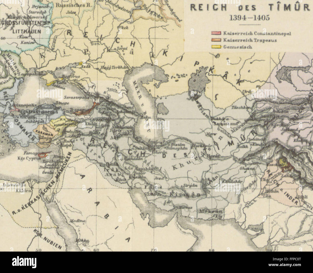 Dieses historische Werk, herausgegeben von Prinz N. S. Galitzin, präsentiert eine umfassende Militärgeschichte aller Völker und Zeiten. Sie bietet einen detaillierten Einblick in die militärischen Ereignisse und Kampagnen in verschiedenen Ländern und Zeiträumen. Stockfoto