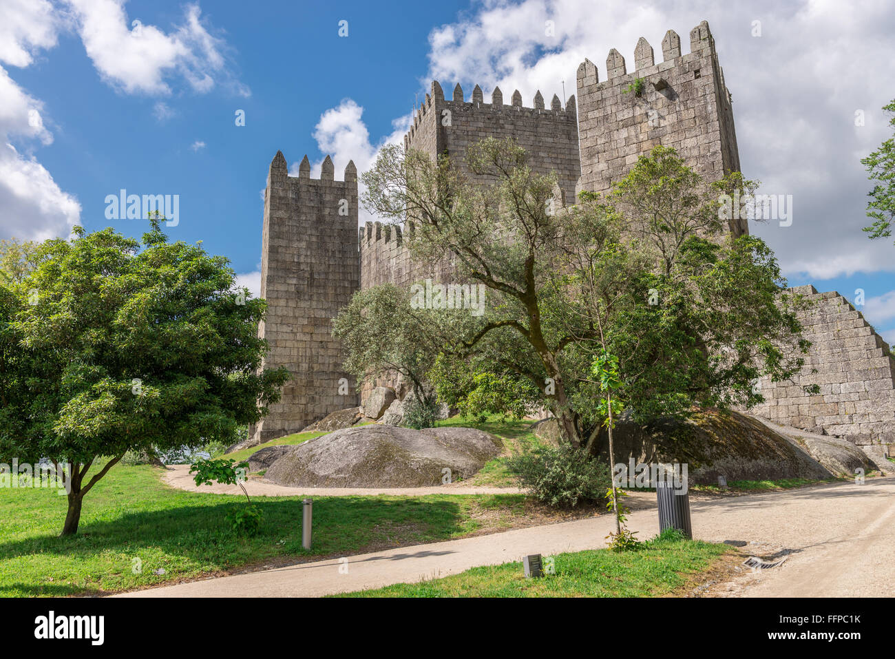 Burg in Guimaraes, nördlich von Portugal Stockfoto