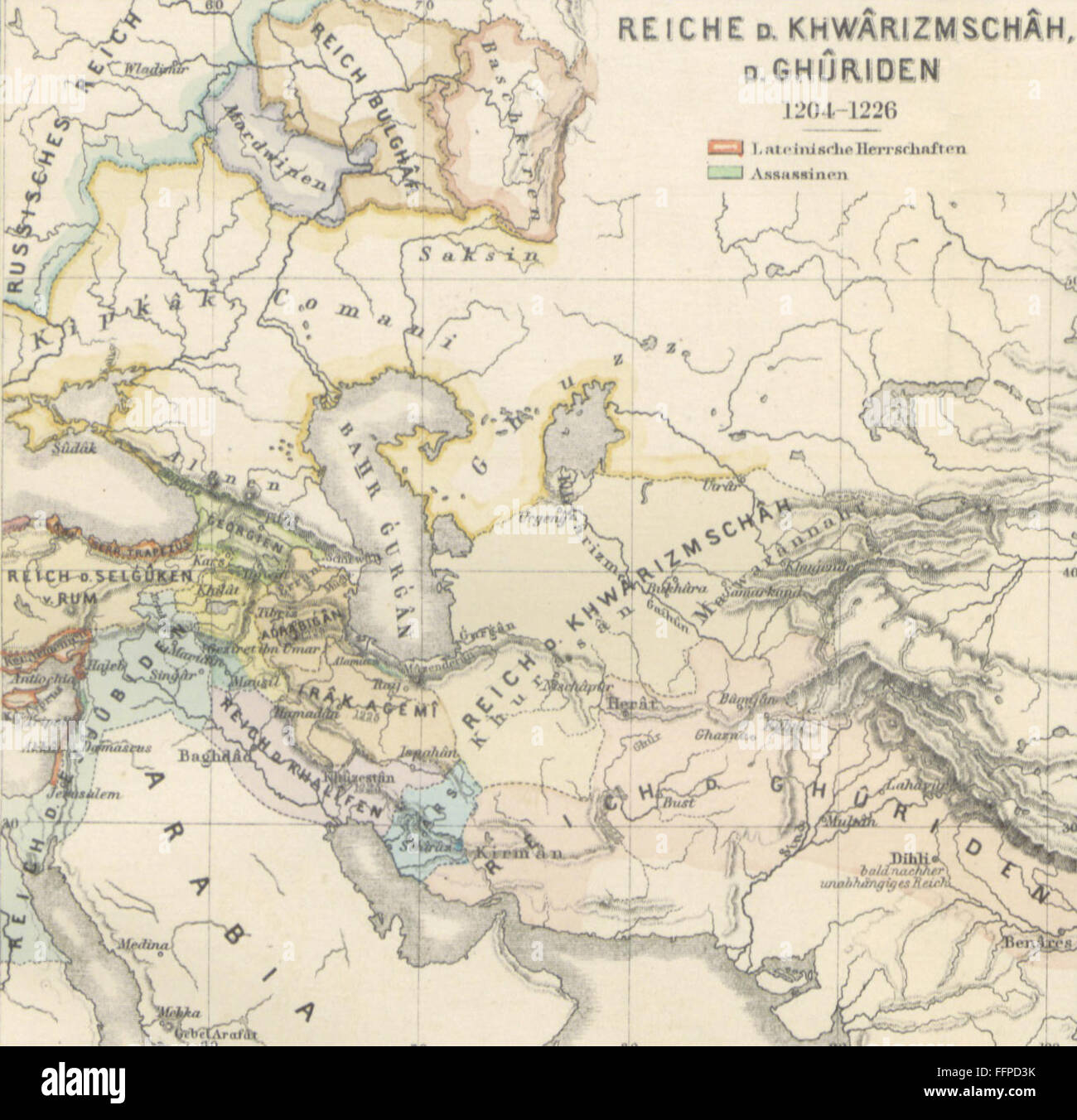 Die Allgemeine Kriegsgeschichte aller Völker und Zeiten ist eine umfassende Geschichte des Krieges über alle Völker und Zeiten hinweg. Das von Fürst N. S. Galitzin herausgegebene mehrbändige Werk behandelt globale militärische Konflikte und bietet eine eingehende Analyse der Kriegsführung im Laufe der Geschichte. Stockfoto
