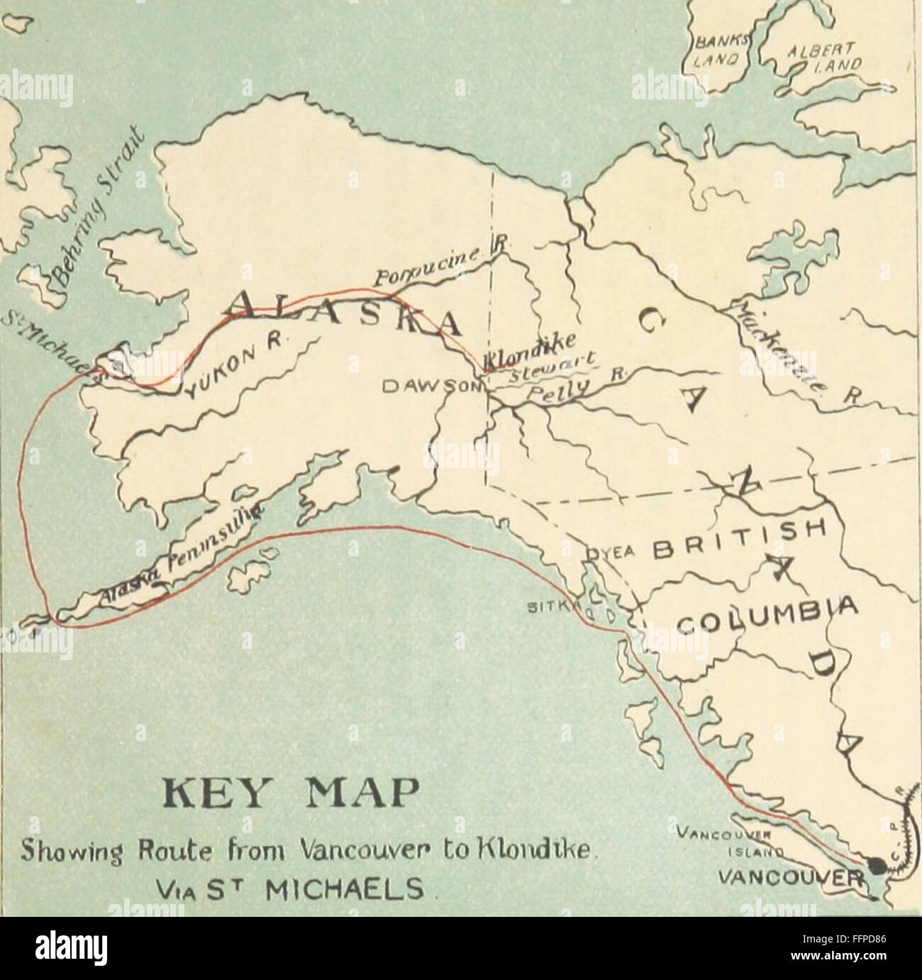 3 "in das Land der Gold, etc. (die Vancouver Routen in den Yukon.) [Mit einer Karte 