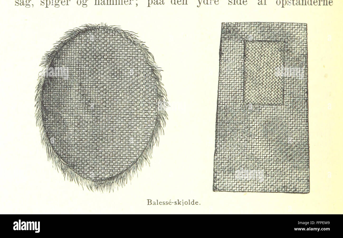 Dieses dänische Werk reist durch die dunkelsten Teile Afrikas und bietet detaillierte Berichte über Menschen, Landschaften und Herausforderungen. Das Buch enthält Illustrationen, um die Erzählung zu verbessern. Stockfoto