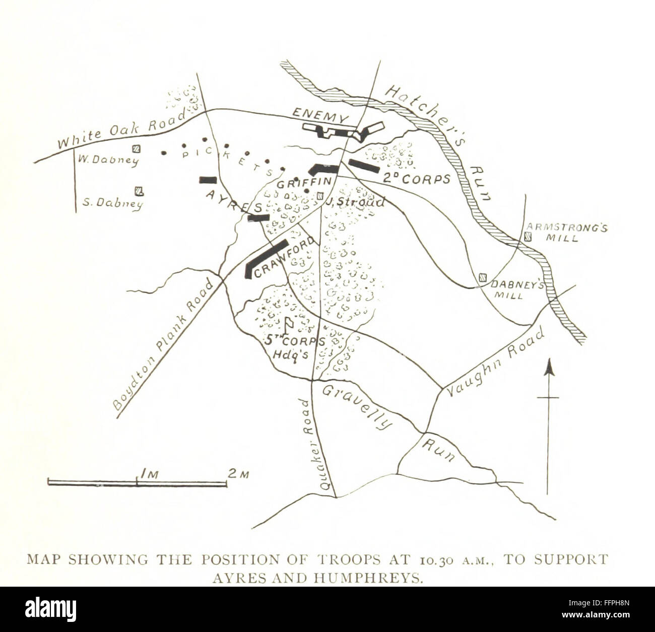 Das Fünfte Armeekorps dokumentiert die Operationen des Fünften Korps während des Amerikanischen Bürgerkriegs und deckt Schlüsselschlachten, Strategien und Engagements ab. Das Buch enthält Karten und Illustrationen zu militärischen Bewegungen und Taktiken. Stockfoto