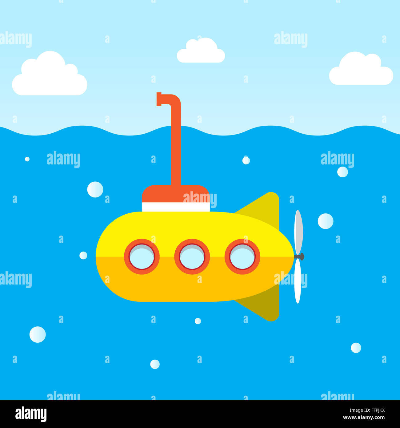 [JPEG] gelben u-Boot zu erkunden, unter dem Meer Stockfoto