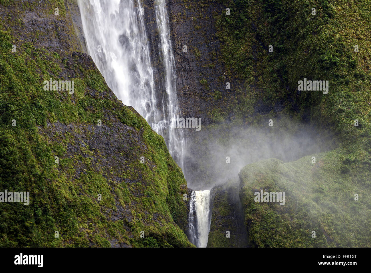 Wasserfall, Kaskade Blanche in Salazie, Cirque de Salazie, Reunion, Frankreich Stockfoto