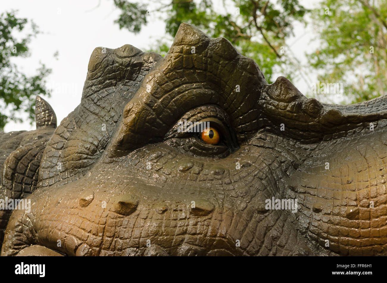 Aggressive Dinosaurier T Rex Modell. Stockfoto