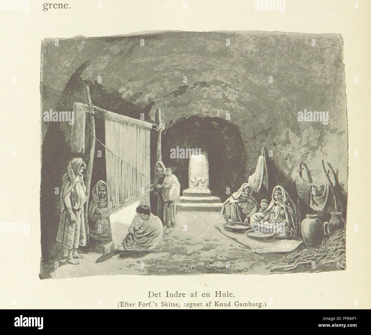 Dieses dänische Buch erzählt von den Erfahrungen im Süden Tunesiens, wobei der Schwerpunkt auf dem Aufenthalt des Autors bei den Kalifas von Matmata liegt und kulturelle und geografische Einblicke in die Region bietet. Stockfoto