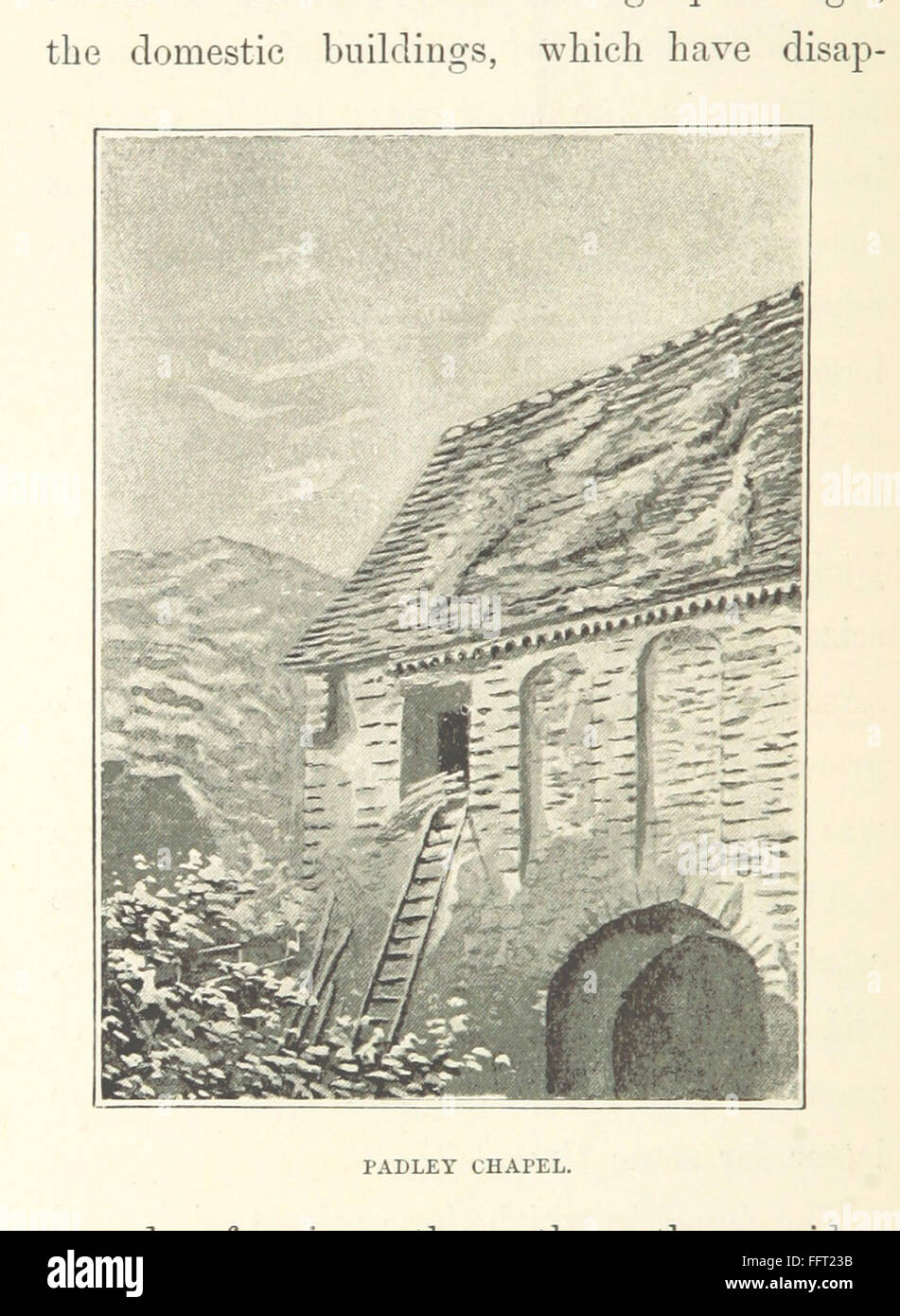 Dieses Werk bietet eine detaillierte Erkundung des Nordostens von Derbyshire, wobei die Landschaften und die lokale Kultur hervorgehoben werden, mit Illustrationen, die der Autor erstellt hat, um die Beschreibungen zu verbessern. Stockfoto