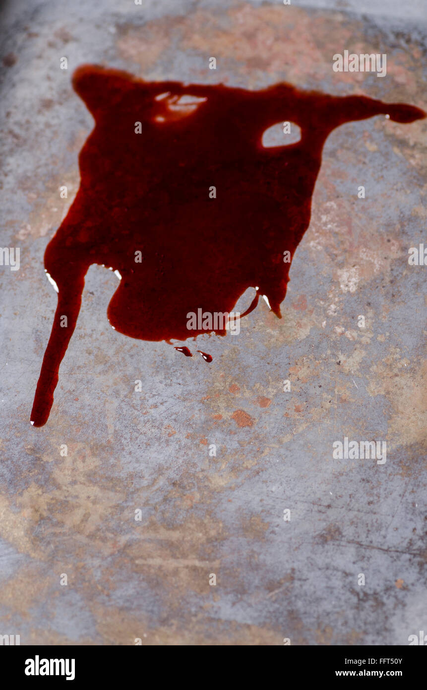 Blut in einem Tatort Stockfoto