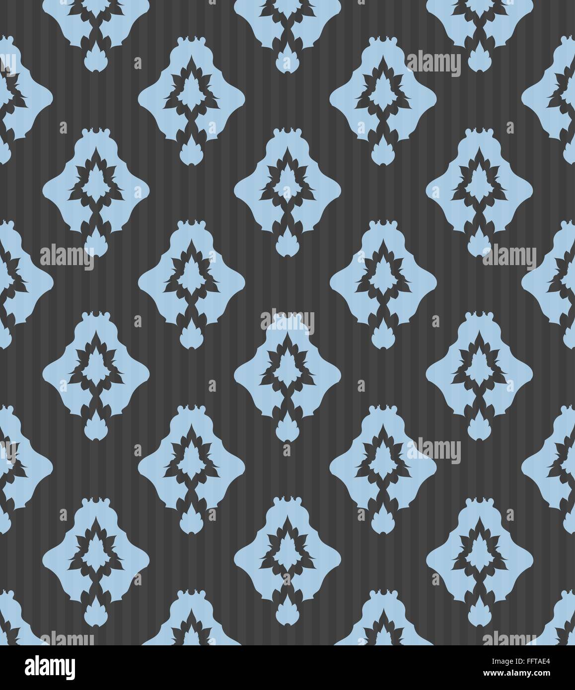 Vintage grau und blau nahtlose floralen Muster Ornament mit Clipping-Maske Stock Vektor