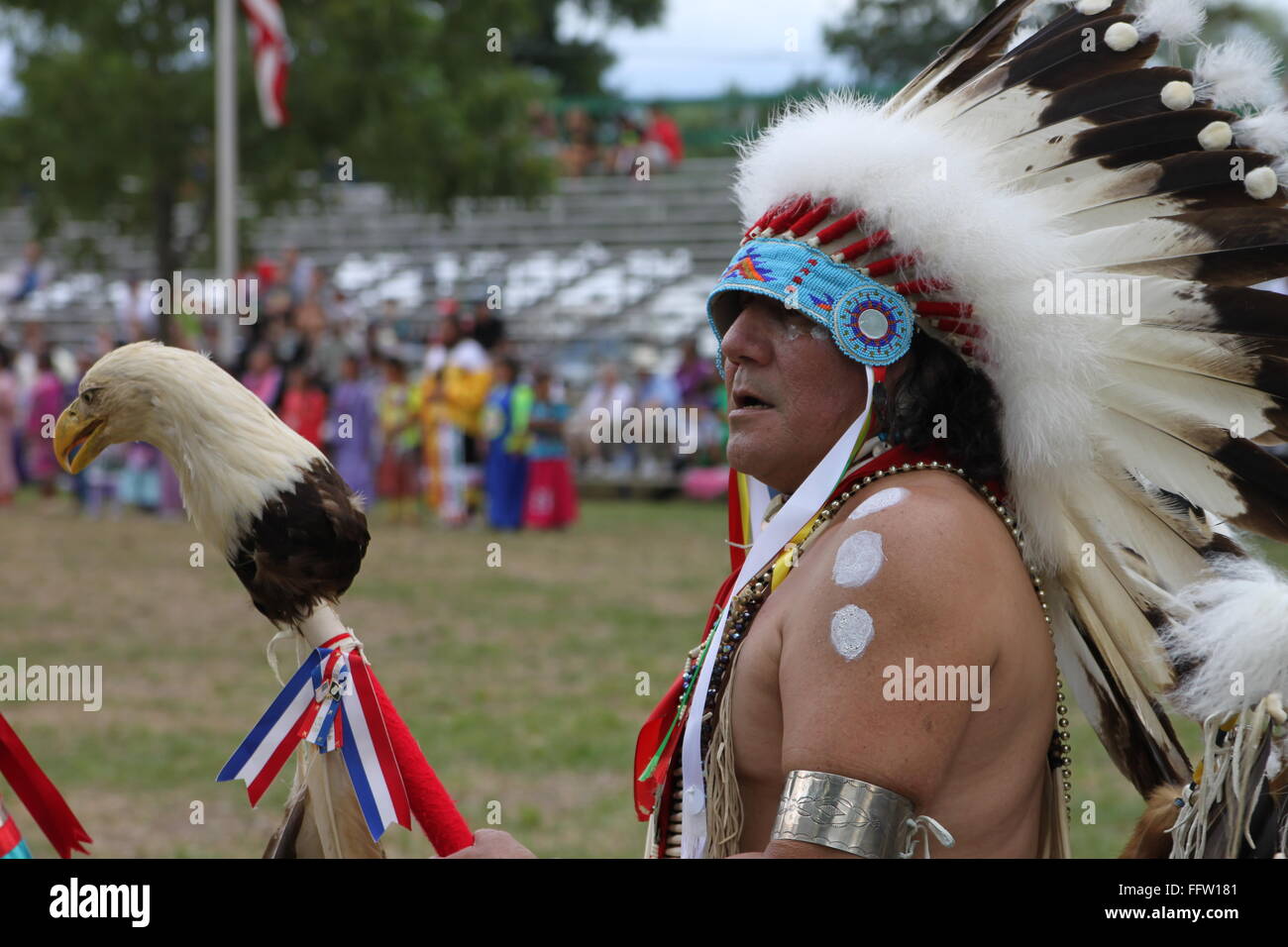 Traditionelle Mesquaki (Fox) Pow Wow Indianer tanzt Festival - 13.08.2011 - USA / Iowa - Beispiele für Traditi Stockfoto