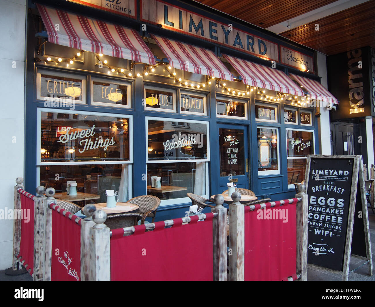 Das Limeyard Restaurant / Bistro in Ealing Broadway Stockfoto