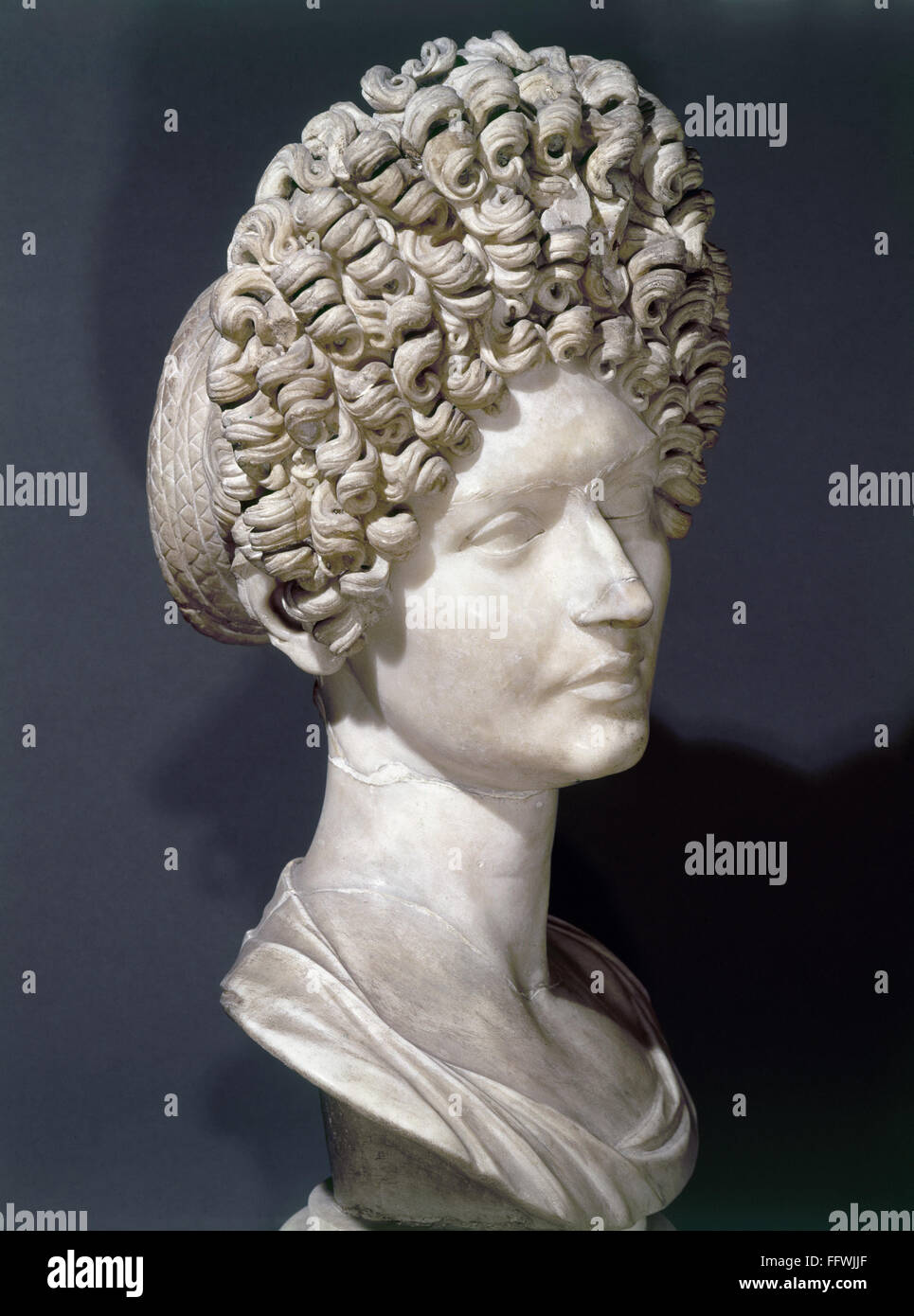 ALTEN ROM: FRISUREN. /nPortrait Büste einer römischen Adeligen Frau mit