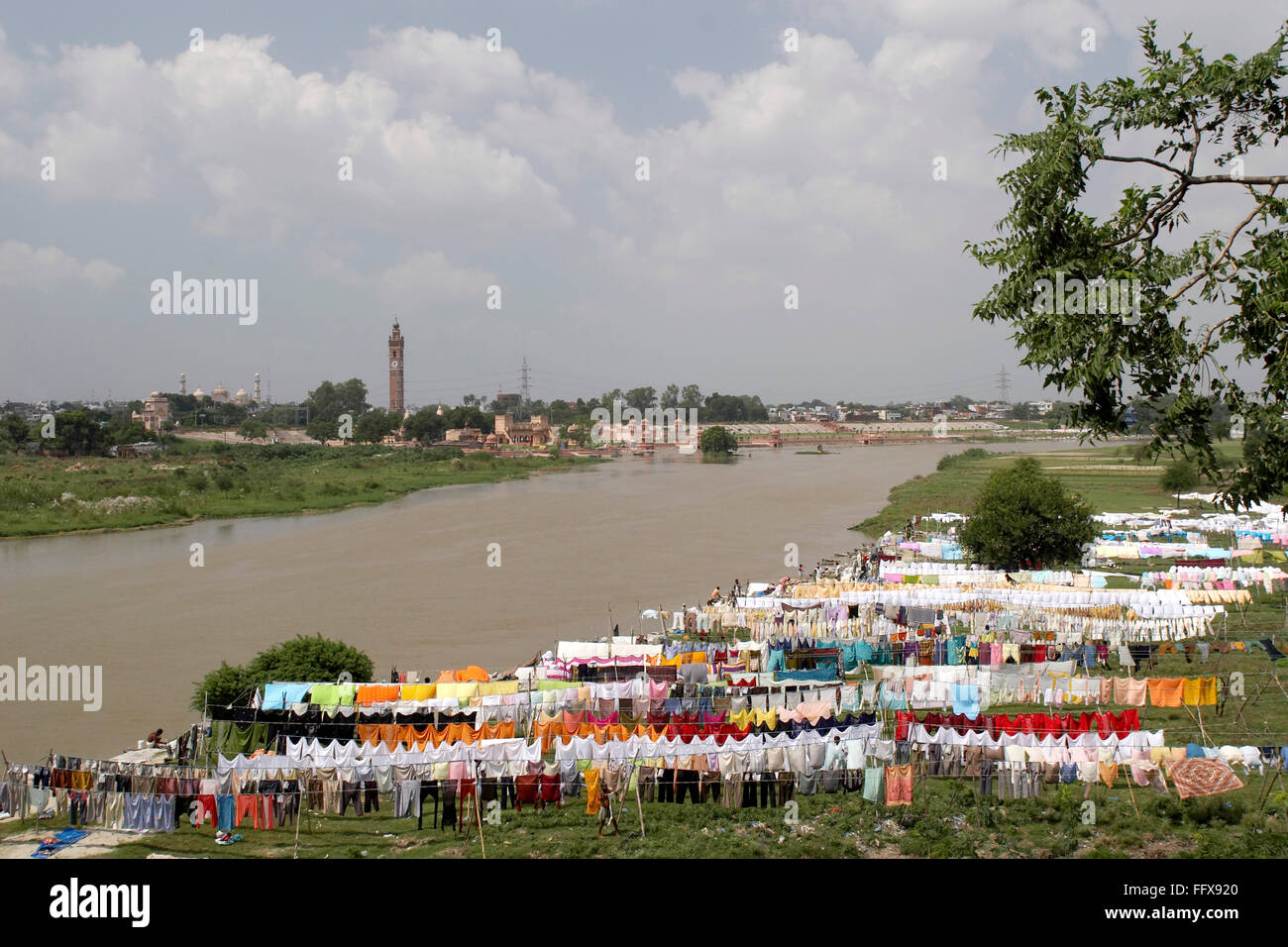 Ansicht von Gomati Fluß in Lucknow, Uttar Pradesh, Indien Stockfoto