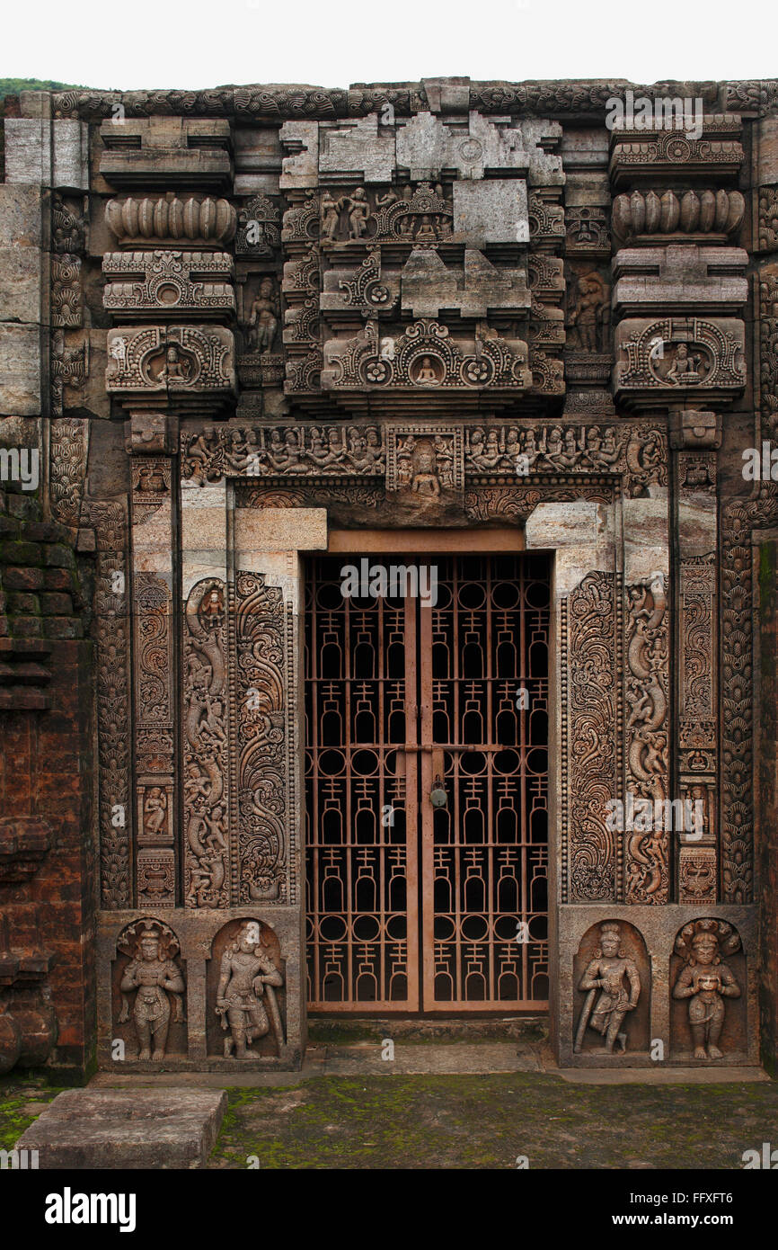 Metalltor mit dekorative Säule buddhistischen ausgegrabenen Weltkulturerbe, Ratnagiri, Orissa, Indien Stockfoto