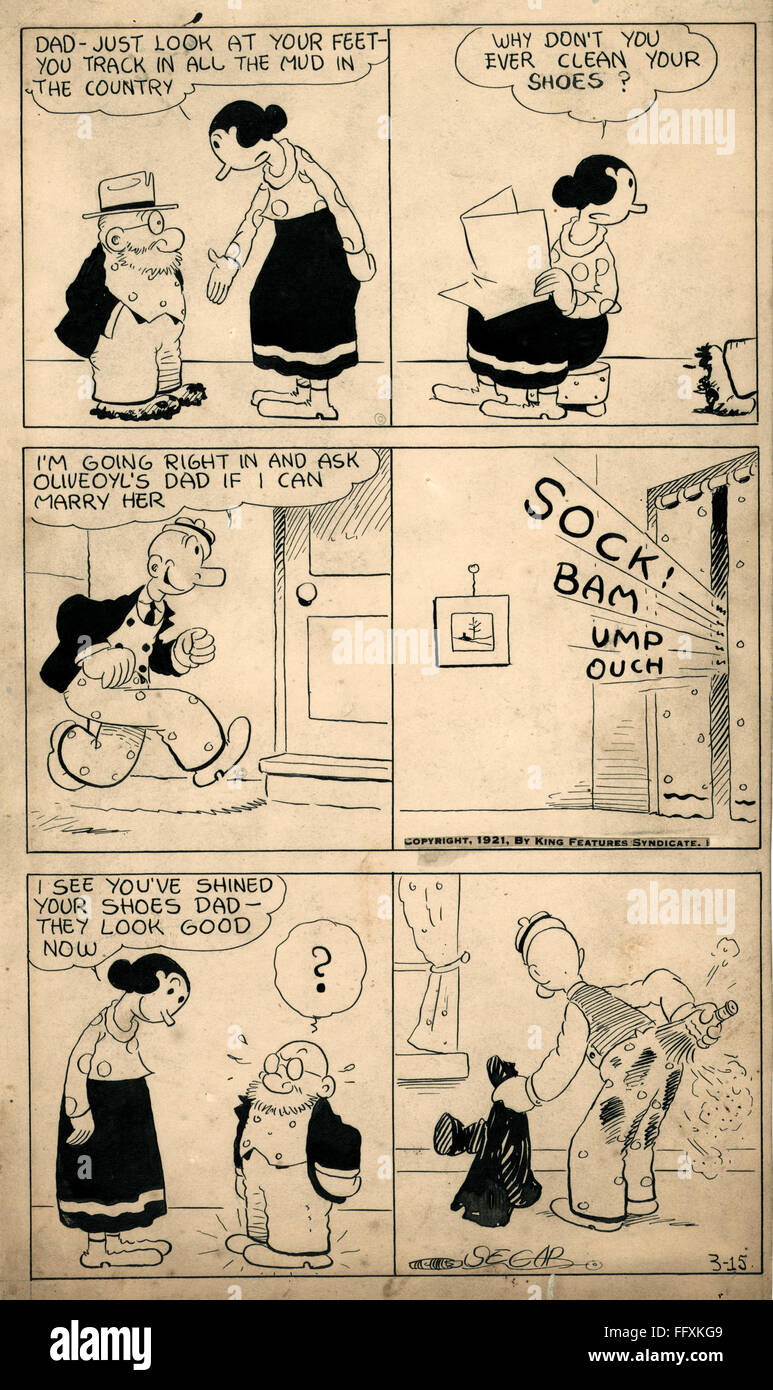 COMICSTRIP THIMBLE THEATRE. /nCartoon vom "Thimble Theatre" Comic