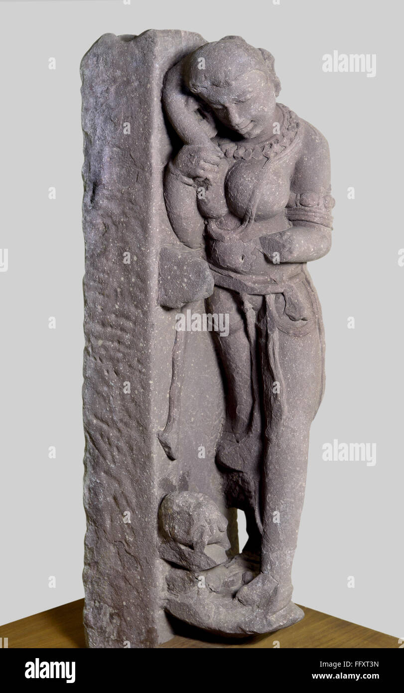 Apsara 11. 12. Jhd Kalchurian Periode, gefunden bei Jabalpur, Madhya Pradesh, Indien Stockfoto