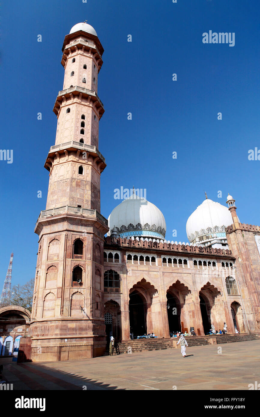 Taj Ul Masjid erbaut 1868 von Shah Jahan Begum, Bhopal, Madhya Pradesh, Indien Stockfoto