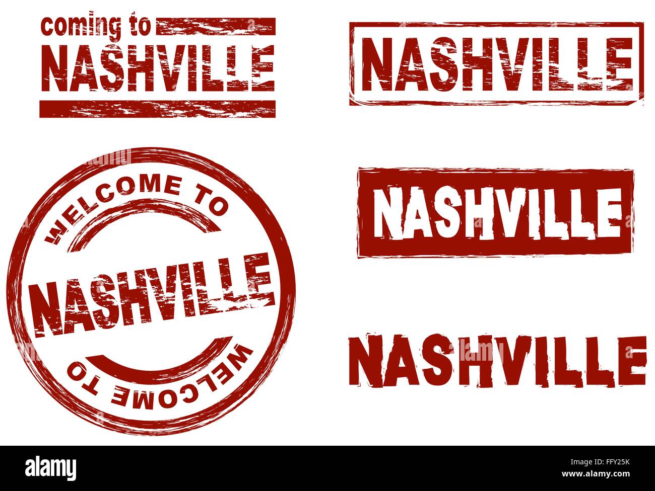 Stilisierte Tinte Marken zeigt der Stadt Nashville Stock Vektor