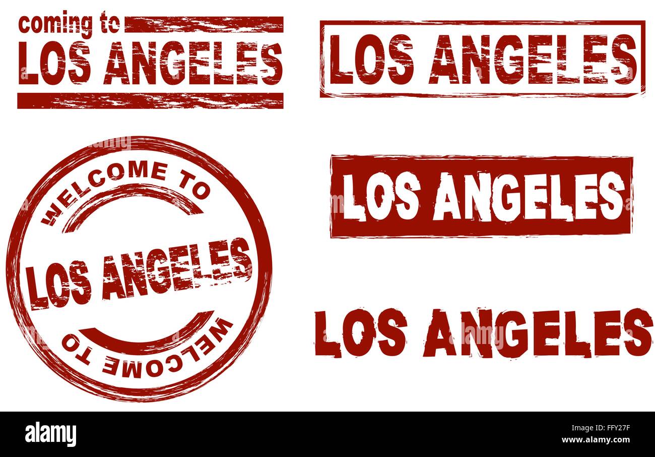 Stilisierte Tinte Marken zeigen die Stadt Los Angeles Stock Vektor
