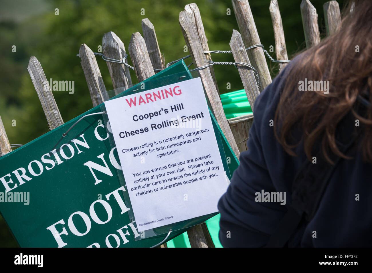 Käse-Rollen bei Coopers Hill, Brockworth, Gloucestershire Stockfoto