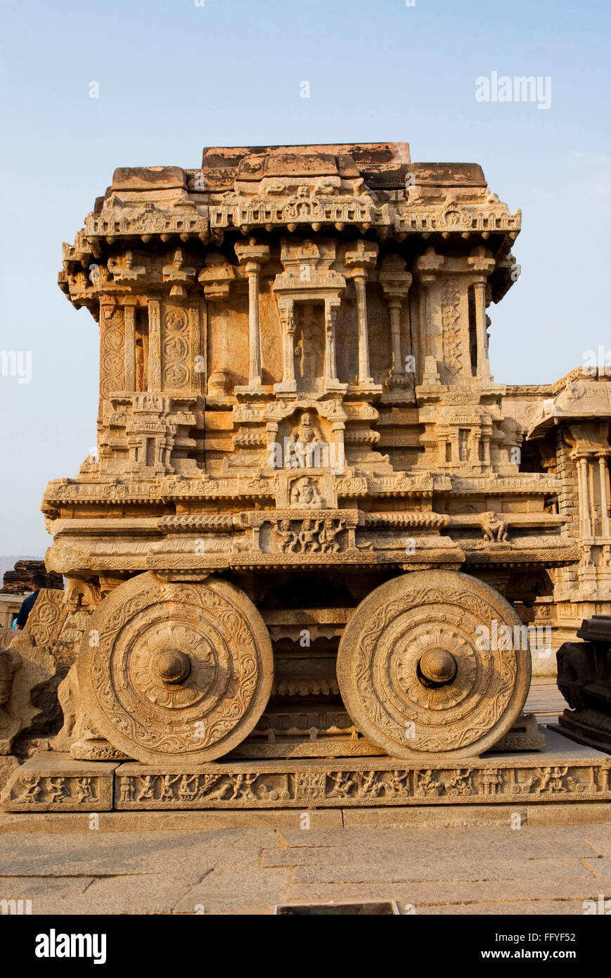 Stone Chariot Vittala Tempel in Hampi in Karnataka Indien Asien Stockfoto