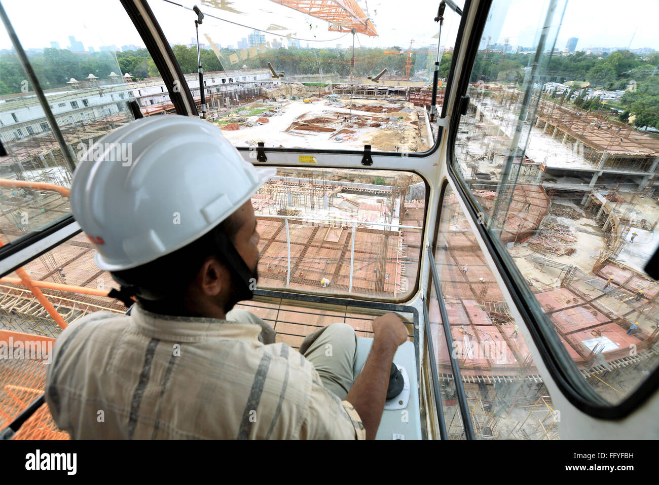 Luftbild des Stadions im Bau; Delhi; Indien Stockfoto