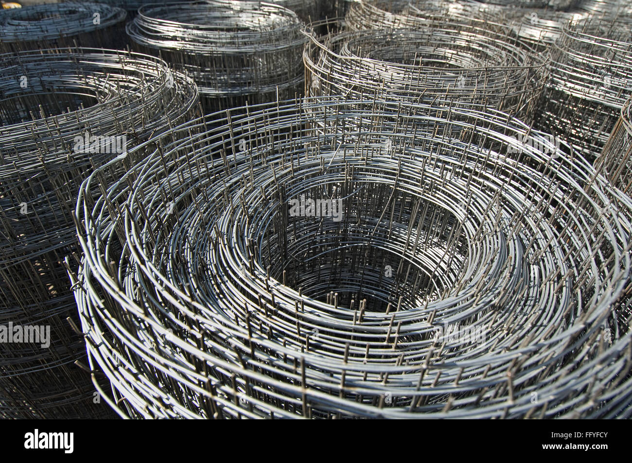 Stahldraht-Netz für den Bau verwendet; Indien Stockfoto