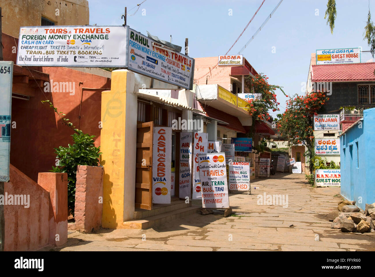 Pensionen in Hampi, Karnataka, Indien Stockfoto