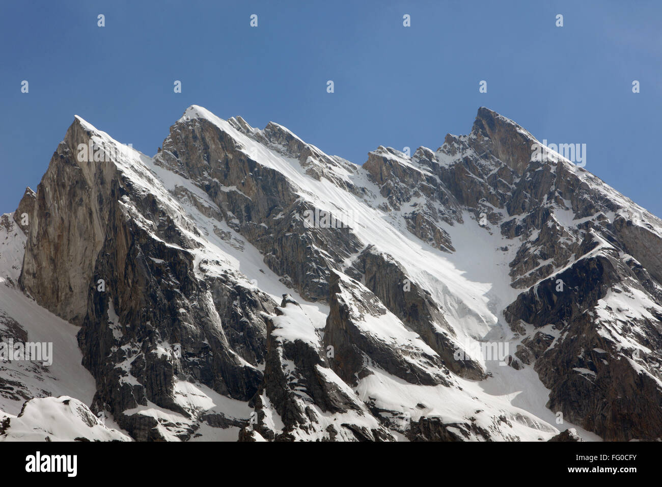 Schneebedeckte Berge Gangotri Uttarakhand Indien Asien Stockfoto