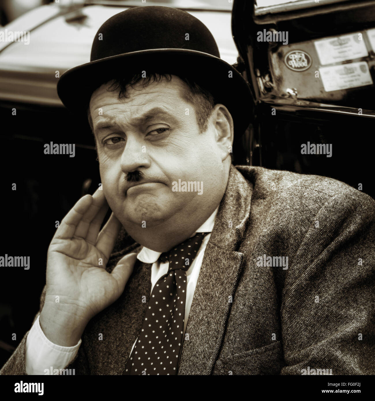 Oliver Hardy lookalike Stockfoto