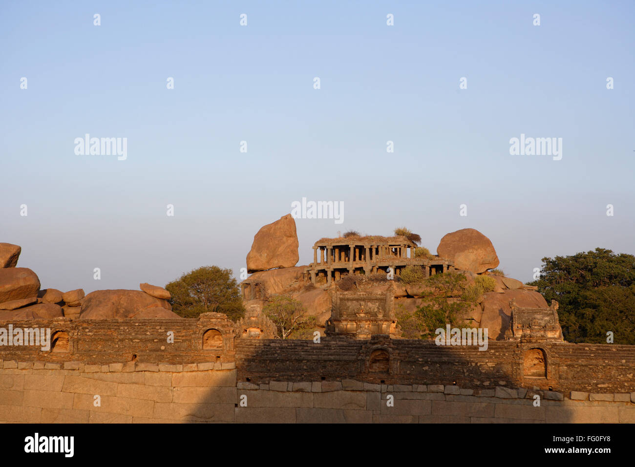 Malyavanta Hügel, Hampi, Hampe, Vijayanagara, UNESCO-Weltkulturerbe, Hospet, Hosapete, Bellary, Karnataka, Indien, Asien Stockfoto