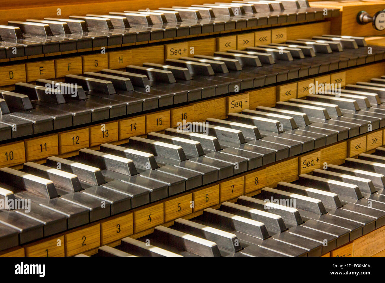 Orgel-Schlüssel-detail Stockfoto