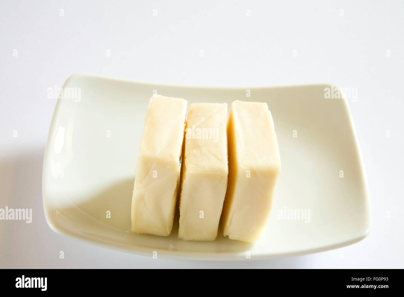Käse in festen oder harten Masse Heim- oder Molkerei Produkt gepresst Stockfoto