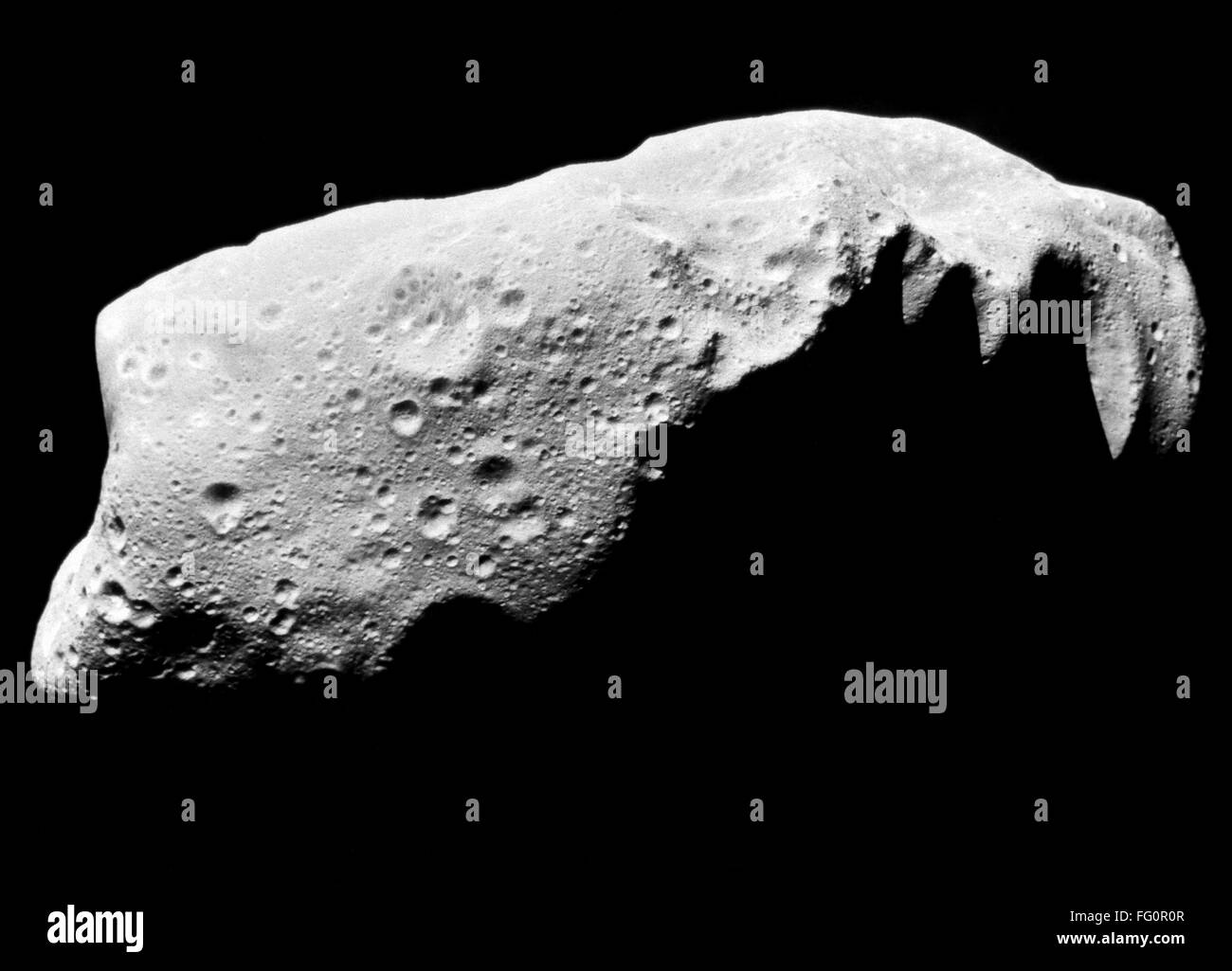 ASTEROIDEN: IDA, 1993. /nThe Asteroiden Ida. Fotografiert von der Galileo-Orbiter, 28. August 1993. Stockfoto