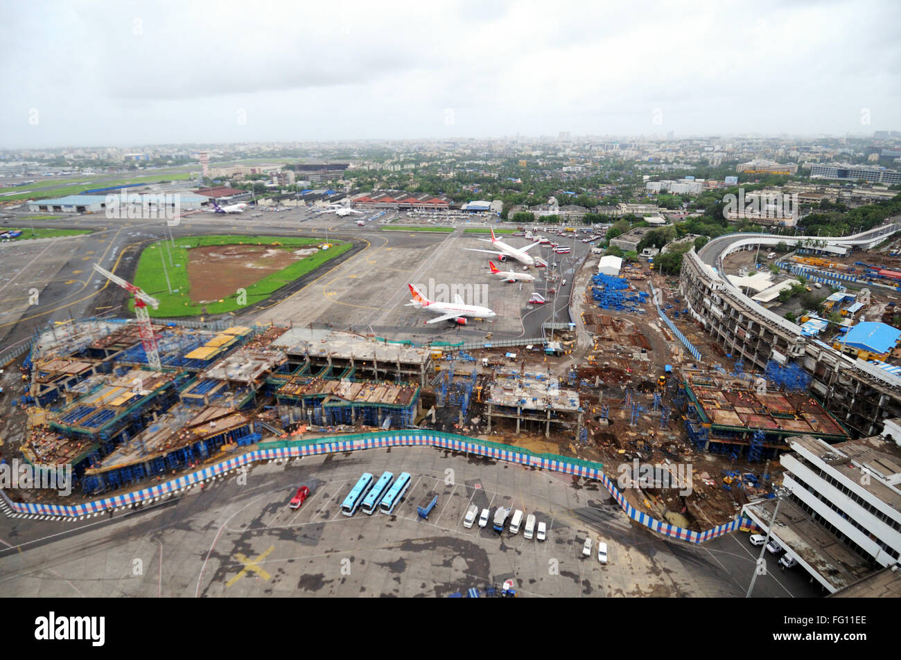 Luftaufnahme der Chhatrapati Shivaji international Airport; Sahar; Bombay Mumbai; Maharashtra; Indien Stockfoto
