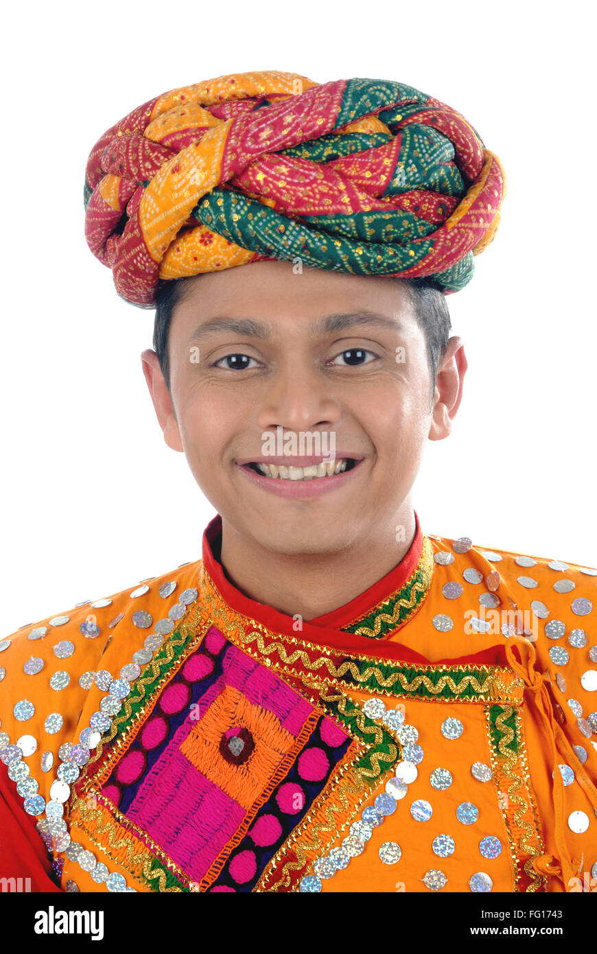 Rajasthani Mann in traditioneller Kleidung Herr #782W Stockfoto