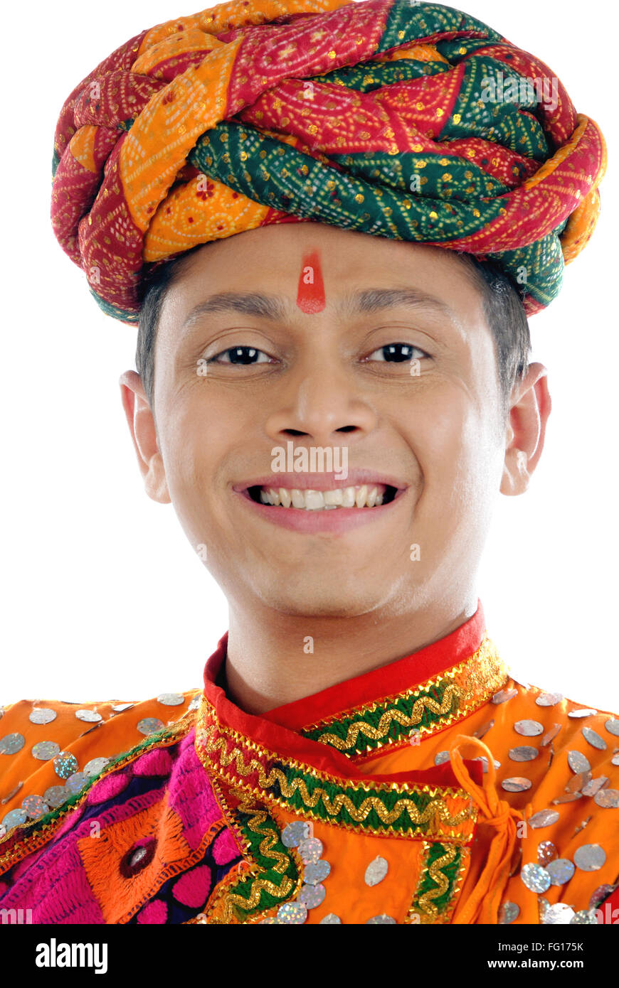 Rajasthani Mann in traditioneller Kleidung Herr #782W Stockfoto