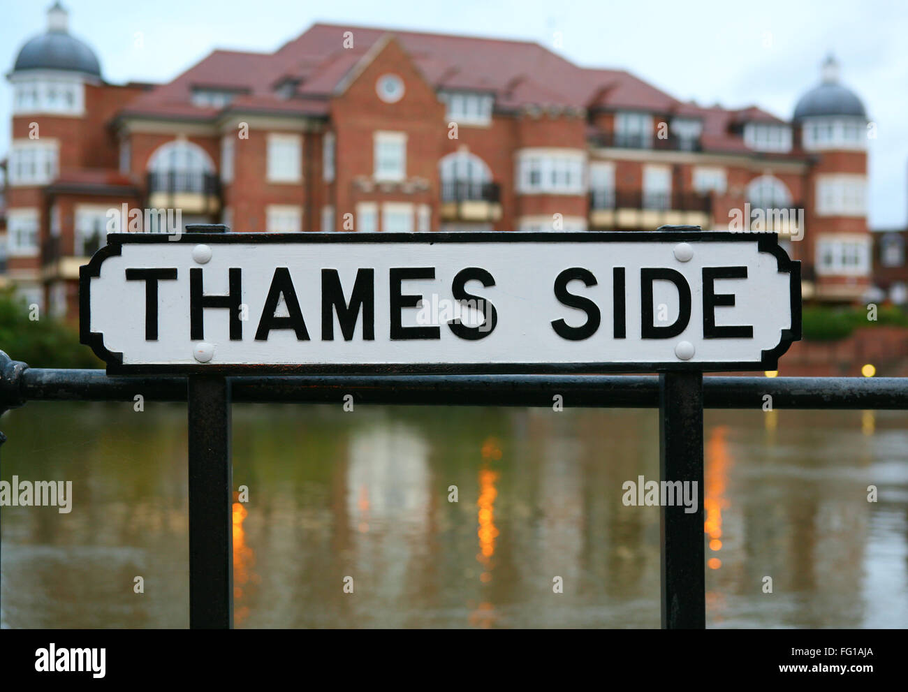Thames Seite Zeichen Windsor, Berkshire, Vereinigtes Königreich Stockfoto