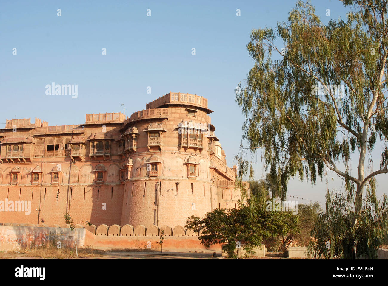 Seite, weiten Blick über Junagarh Fort, Bikaner, Rajasthan, Indien Stockfoto