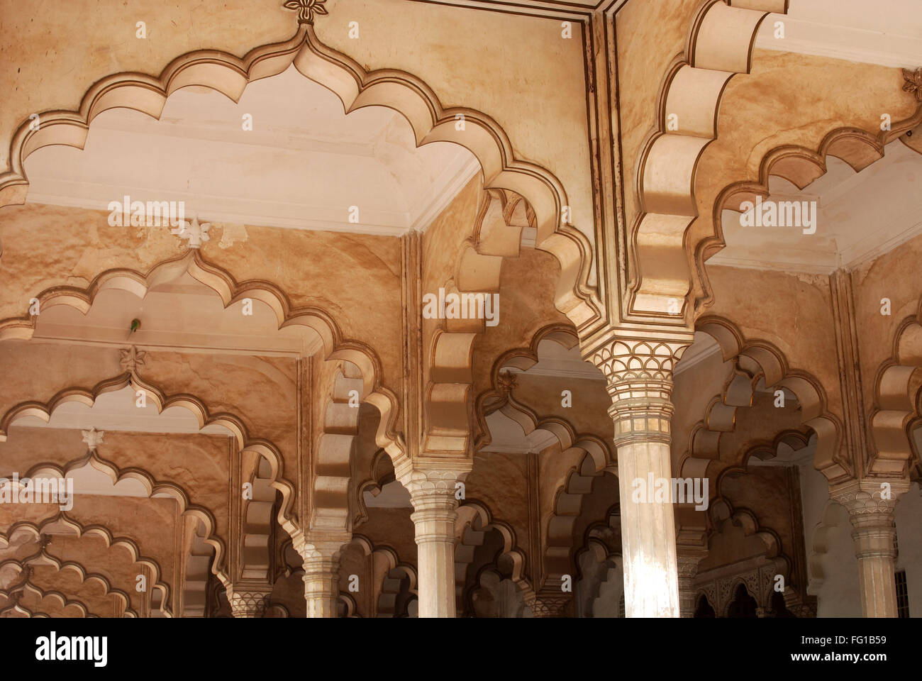 Mehrabs von Darbar Hall, roten Fort, Agra, Uttar Pradesh, Indien Stockfoto