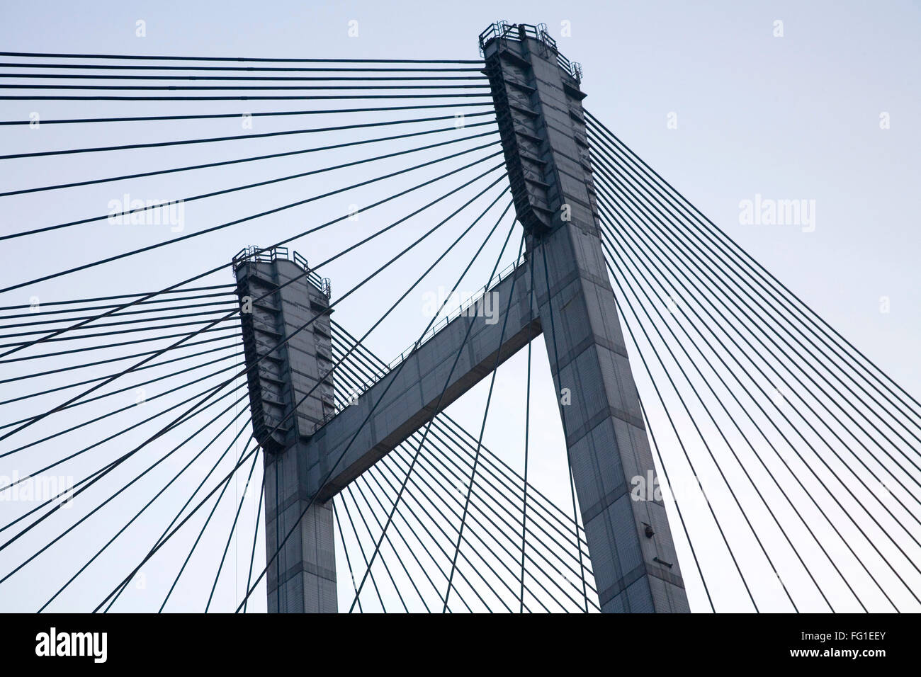 Vidyasagar Setu zweite Brücke über Fluss Hooghly, eine der neuesten Attraktionen der Stadt, Calcutta jetzt Kolkata West Bengal Stockfoto