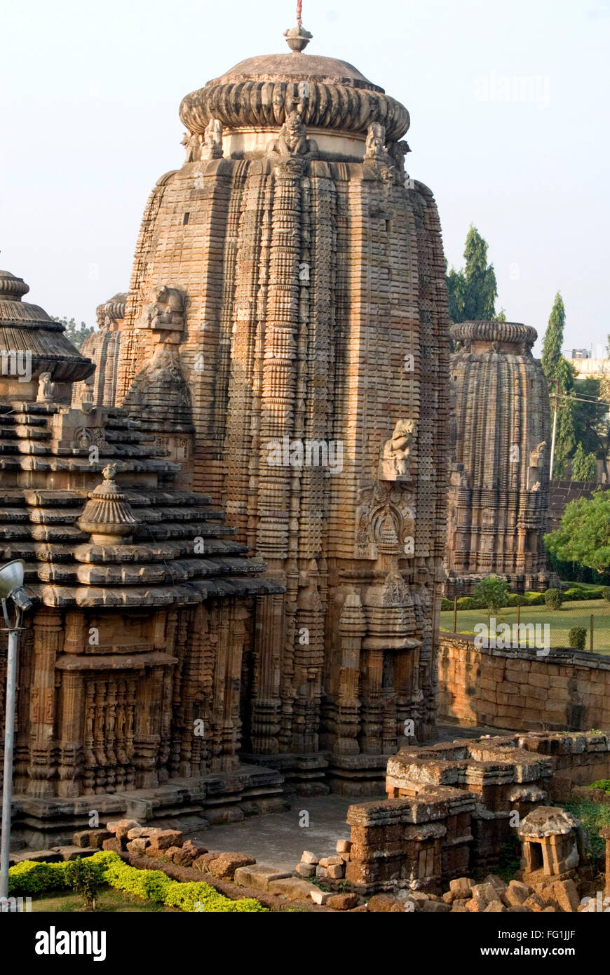 11. Jahrhundert Tempel des Herrn Lingaraj der Inbegriff der architektonischen Schönheit und geformten Eleganz, Bhubaneswar, Orissa, Indien Stockfoto