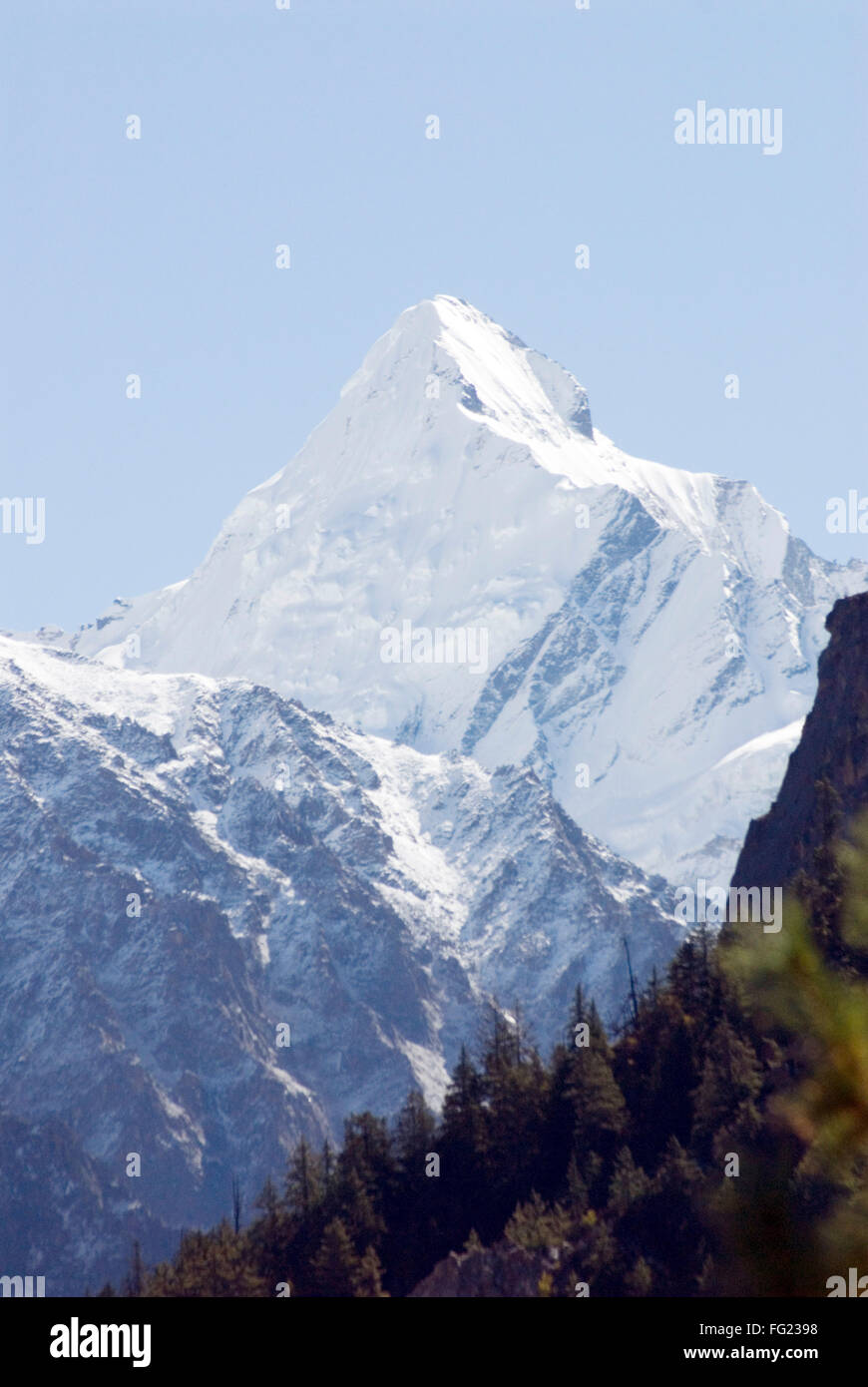 Berglandschaft Sudarshan Peak Sudarshan Parbat im Garhwal Himalaya Uttarakhand Uttaranchal India Stockfoto