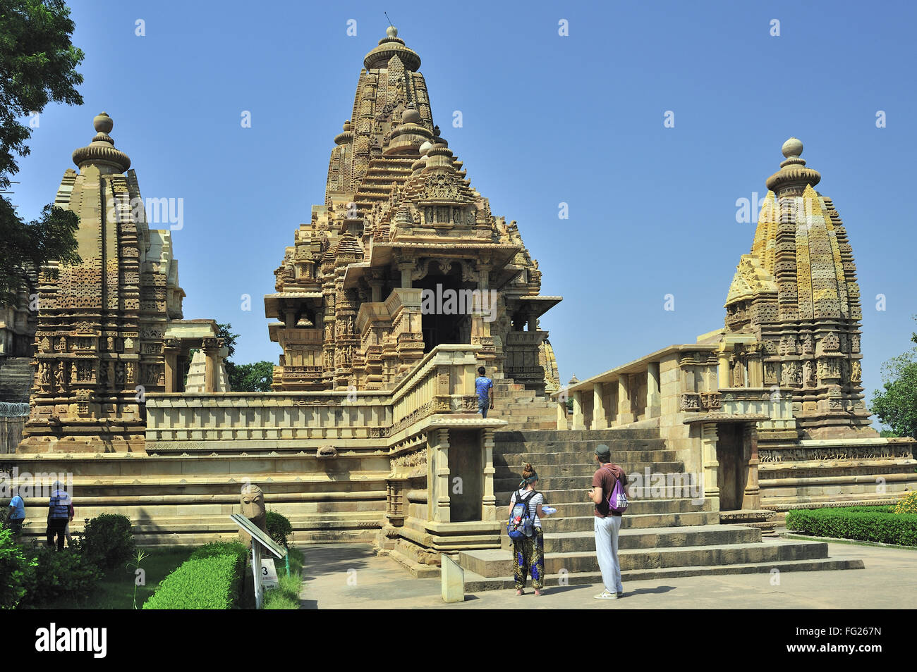 Khajuraho Lakshmana Tempel in Madhya Pradesh, Indien Stockfoto