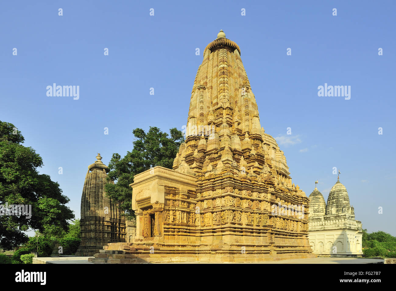 Parsvanath Khajuraho Tempel Madhya Pradesh, Indien Stockfoto