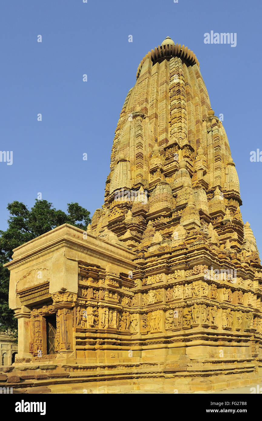 Parsvanath Khajuraho Tempel Madhya Pradesh, Indien Stockfoto