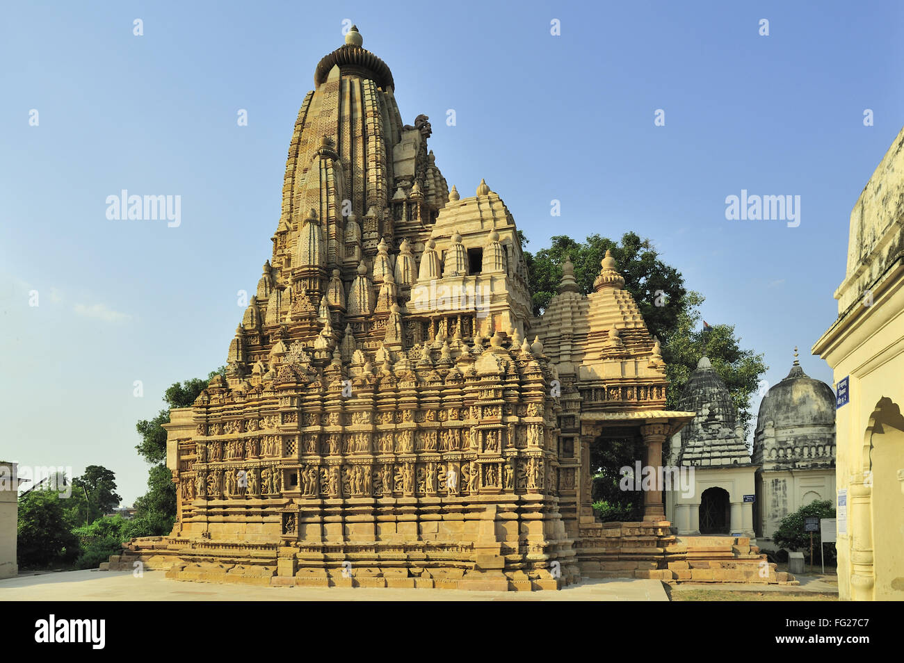 Parsvanath Khajuraho Tempel Madhya Pradesh, Indien Stockfoto