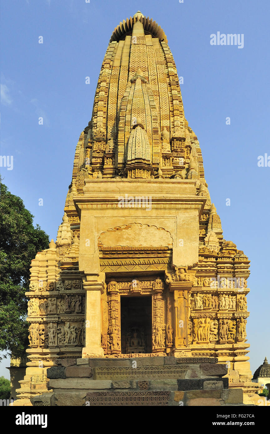 Parsvanath Khajuraho Tempel Madhya Pradesh, Indien Stockfoto