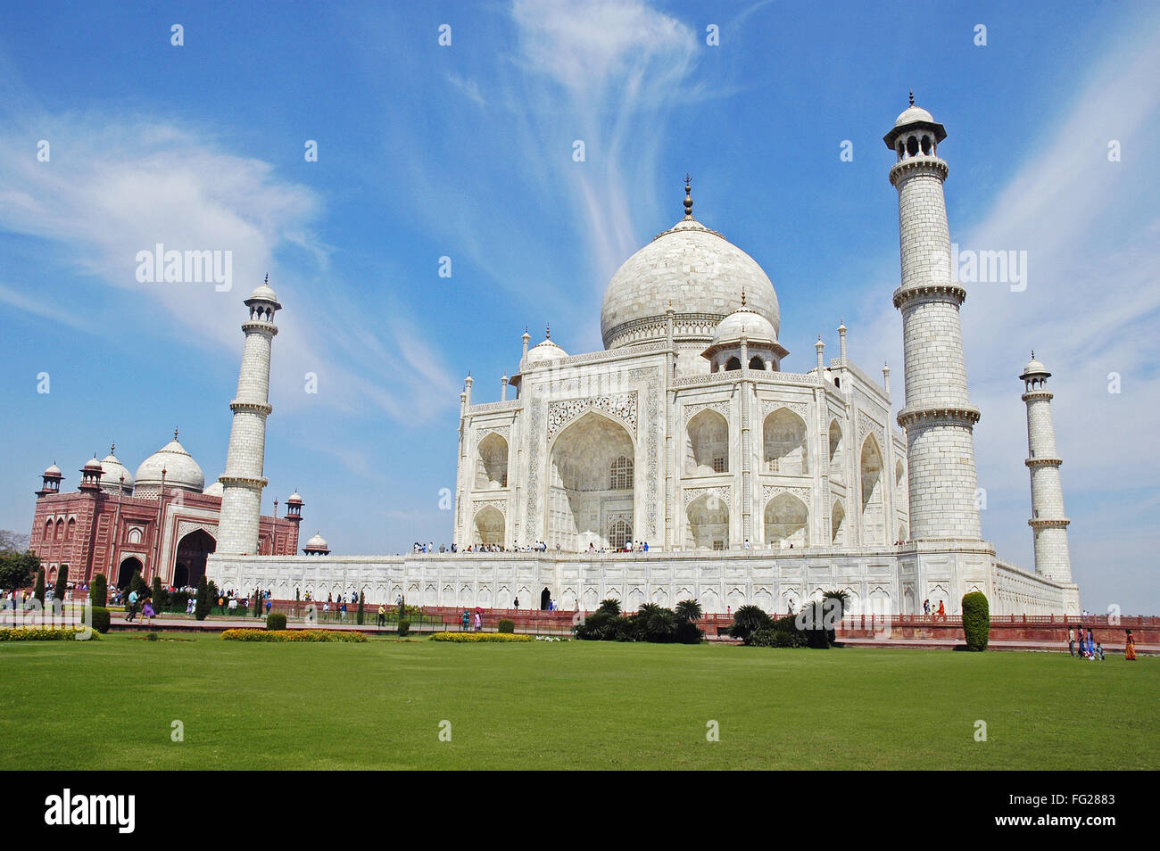 Taj Mahal siebte Weltwunder der Welt, Agra, Uttar Pradesh, Indien Stockfoto